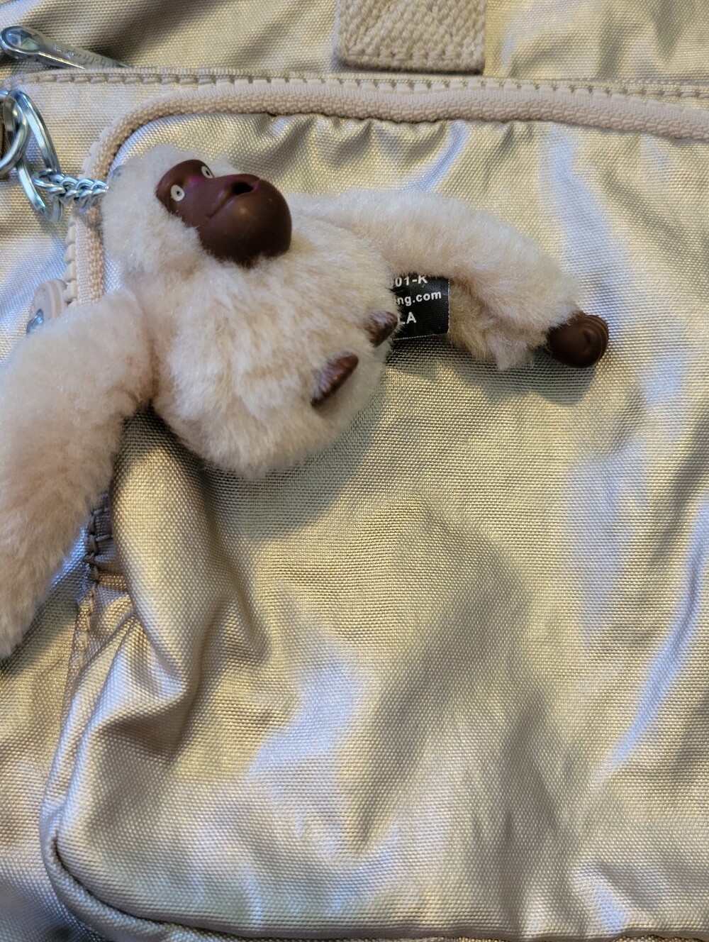 Kipling Cyrene Crossbody Shoulder Bag Mettalic W/Monkey Keychain And Strap - Picture 3 of 14